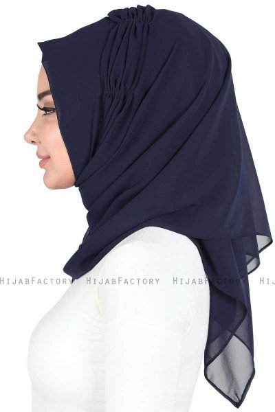 Disa - Hijab Chiffon Pratique Bleu Marin