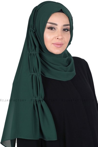 Disa - Hijab Chiffon Pratique Vert Foncé