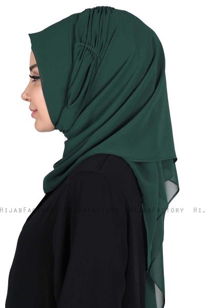 Disa - Hijab Chiffon Pratique Vert Foncé