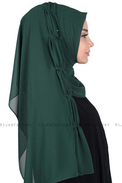 Disa - Hijab Chiffon Pratique Vert Foncé