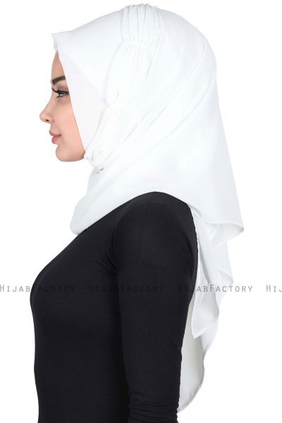 Disa - Hijab Chiffon Pratique Blanc Cassé