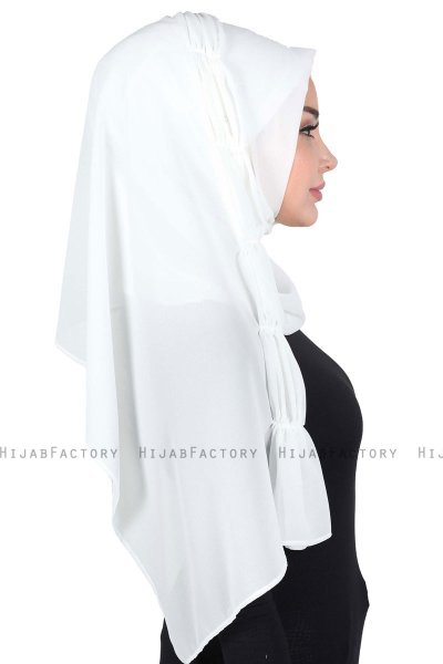 Disa - Hijab Chiffon Pratique Blanc Cassé