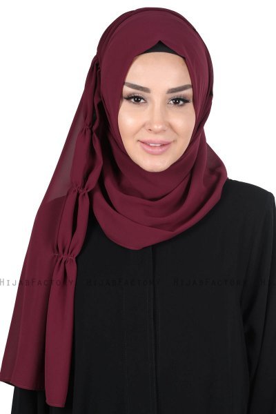 Disa - Hijab Chiffon Pratique Prune