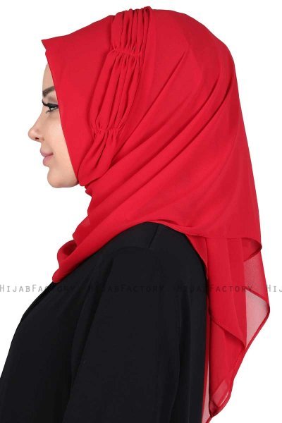 Disa - Hijab Chiffon Pratique Rouge
