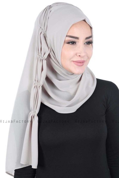 Disa - Hijab Chiffon Pratique Taupe