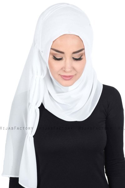 Disa - Hijab Chiffon Pratique Blanc