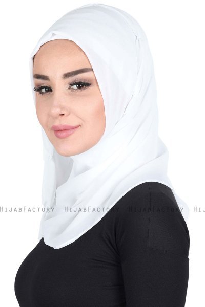 Disa - Hijab Chiffon Pratique Blanc