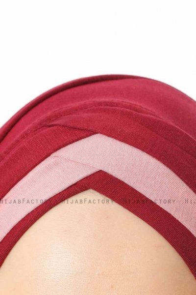 Duru - Hijab Jersey Bordeaux & Rose Foncé