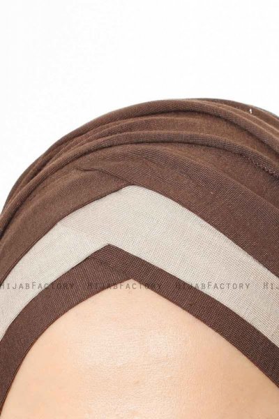 Duru - Hijab Jersey Marron & Taupe