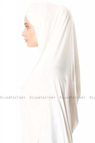 Duru - Hijab Jersey Crème & Blanc