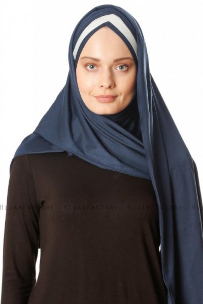 Duru - Hijab Jersey Bleu Marin & Gris