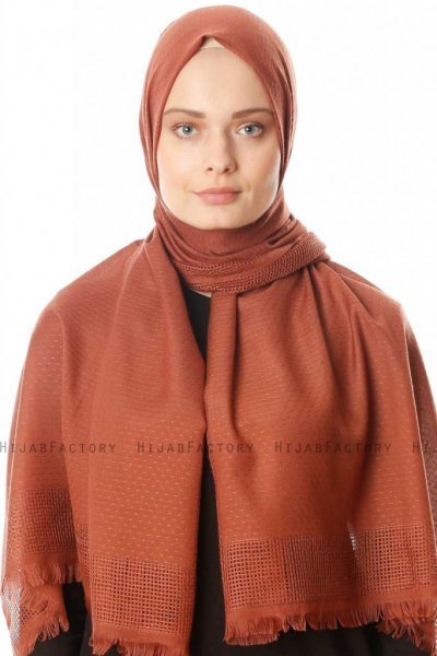 Ebru - Hijab Coton Rouge Brique