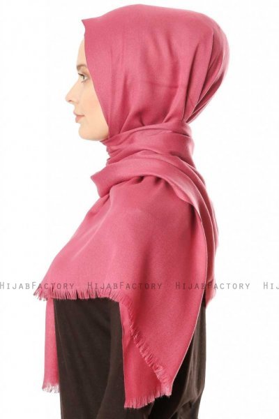 Ece - Hijab Pashmina Rose Foncé