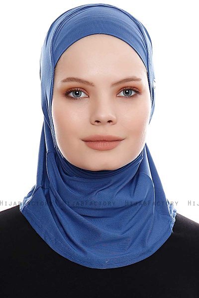 Elif - Hijab Sport Bleu - Ecardin