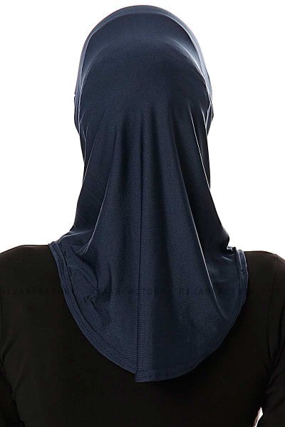 Elif - Hijab Sport Bleu Marin - Ecardin