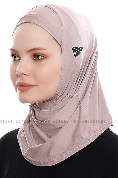 Elif - Hijab Sport Gris Pierre - Ecardin