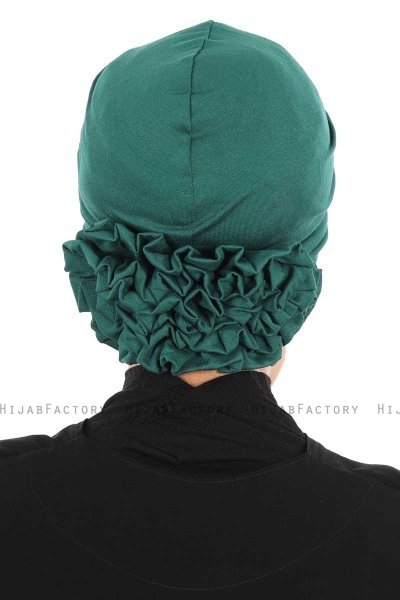 Elisabeth - Turban En Coton Vert Foncé