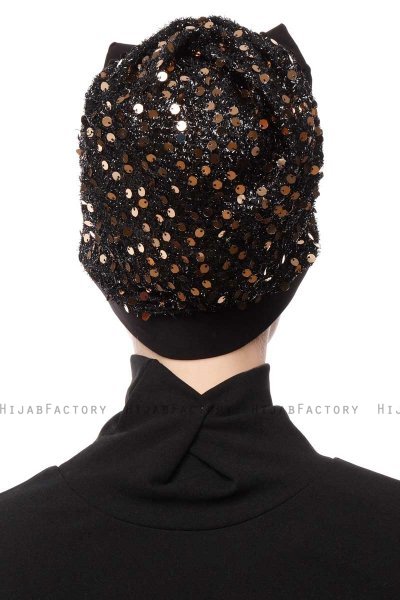 Enfleda - Turban Noir & Gold