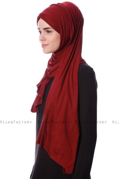 Eslem - Hijab Pile Jersey Bordeaux - Ecardin