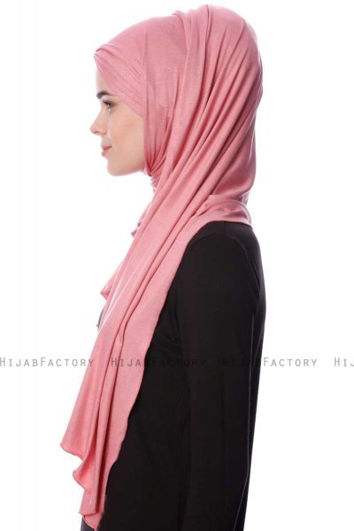 Eslem - Hijab Pile Jersey Rose Foncé - Ecardin