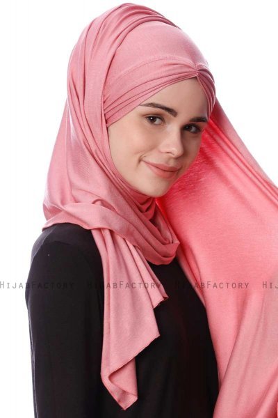 Eslem - Hijab Pile Jersey Rose Foncé - Ecardin