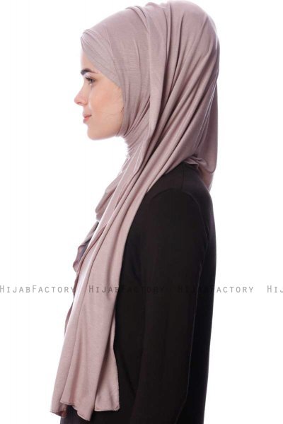 Eslem - Hijab Pile Jersey Gris Pierre - Ecardin