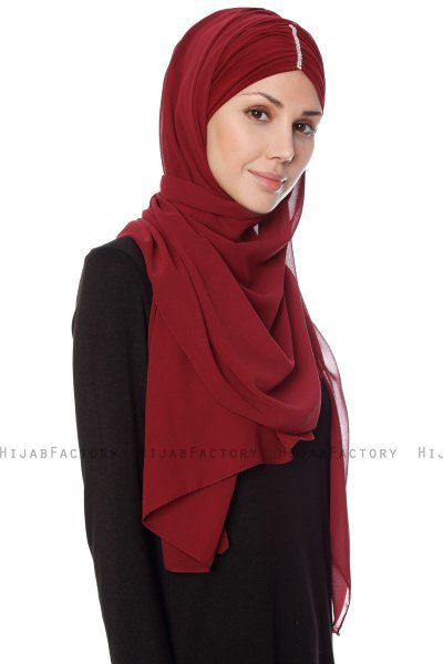 Evren - Chiffon Hijab Bordeaux