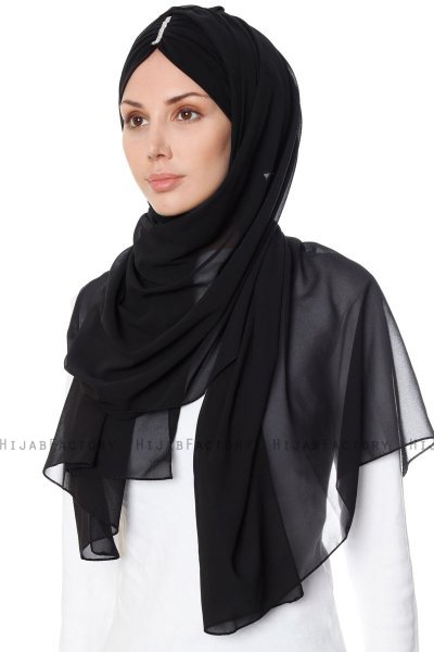 Evren - Chiffon Hijab Noir