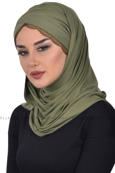 Filippa - Hijab Coton Pratique Kaki - Ayse Turban