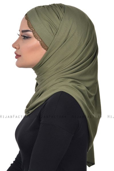 Filippa - Hijab Coton Pratique Kaki - Ayse Turban