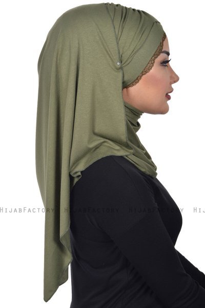 Filippa - Hijab Coton Pratique Kaki - Ayse Turban