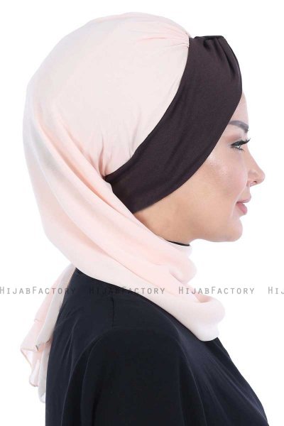 Gill - Hijab Pratique Beige & Marron