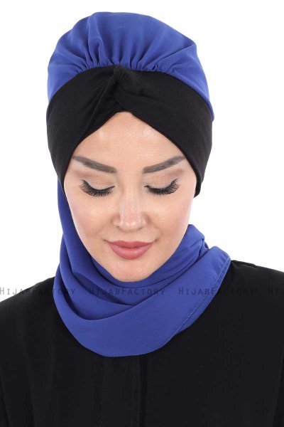 Gill - Hijab Pratique Bleu & Noir