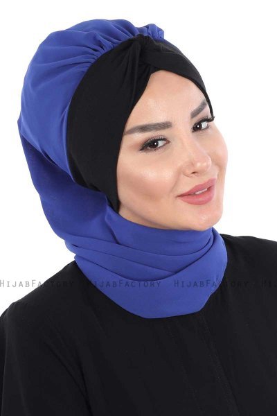 Gill - Hijab Pratique Bleu & Noir