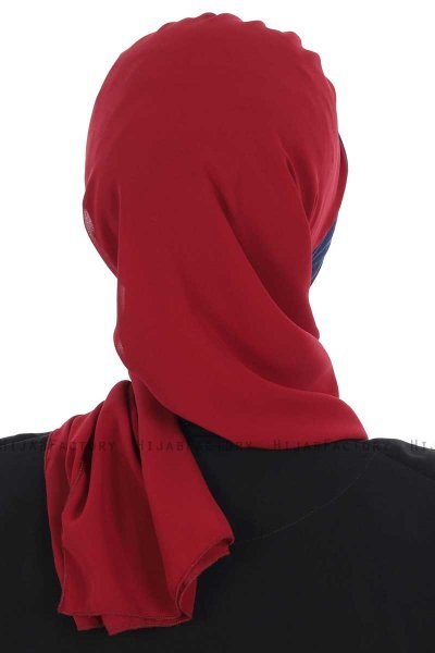 Gill - Hijab Pratique Bordeaux & Bleu Marin