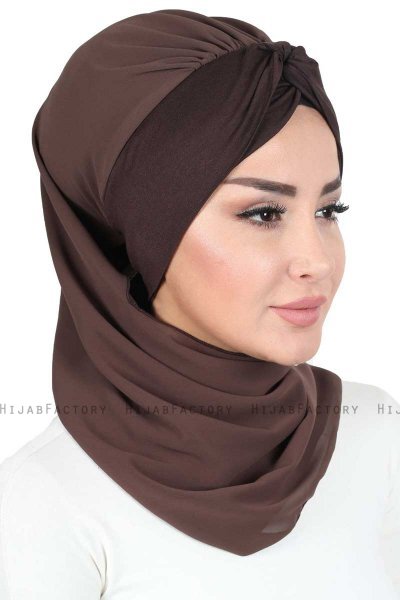 Gill - Hijab Pratique Marron & Marron