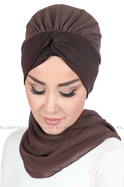 Gill - Hijab Pratique Marron & Marron