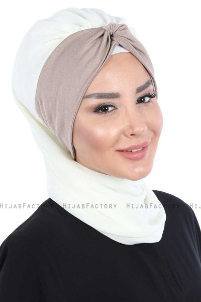 Gill - Hijab Pratique Crème & Taupe