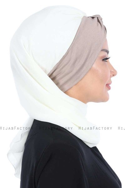 Gill - Hijab Pratique Crème & Taupe