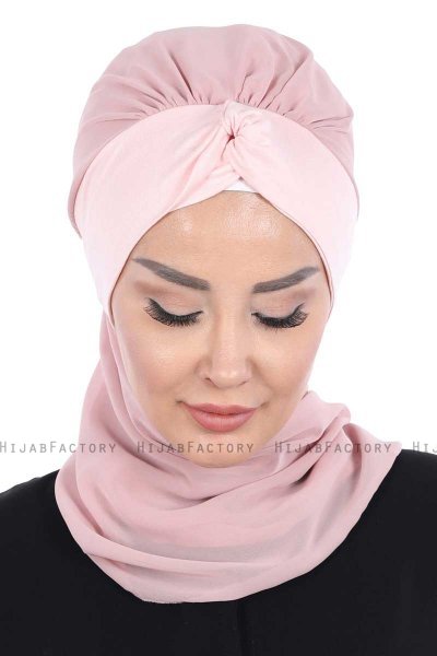 Gill - Hijab Pratique Vieux Rose & Vieux Rose