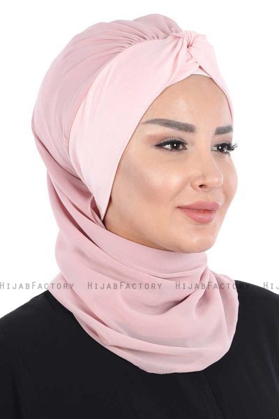 Gill - Hijab Pratique Vieux Rose & Vieux Rose