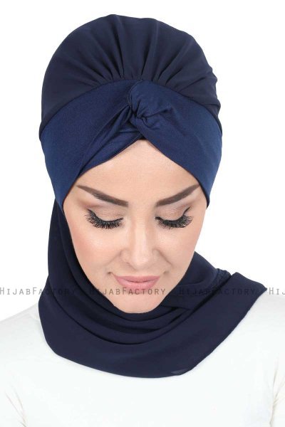 Gill - Hijab Pratique Bleu Marin & Bleu Marin