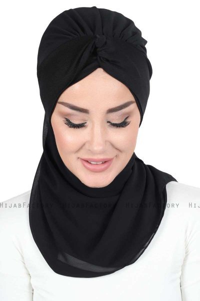 Gill - Hijab Pratique Noir & Noir