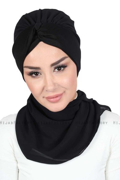 Gill - Hijab Pratique Noir & Noir
