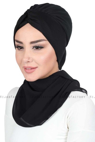 Gill - Hijab Pratique Noir & Noir
