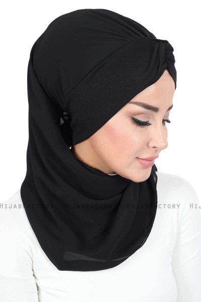 Gill - Hijab Pratique Noir & Noir