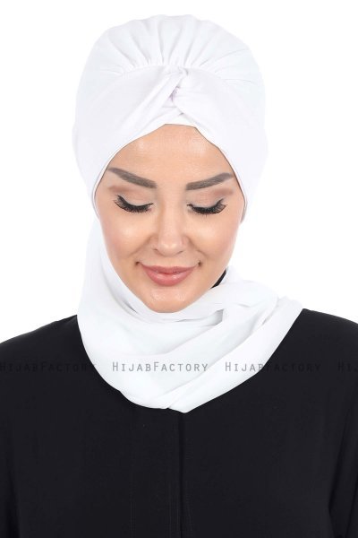 Gill - Hijab Pratique Blanc & Blanc