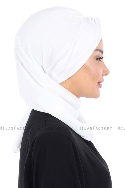 Gill - Hijab Pratique Blanc & Blanc