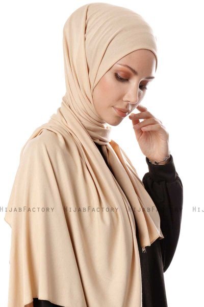 Hande - Hijab En Coton Beige - Gülsoy