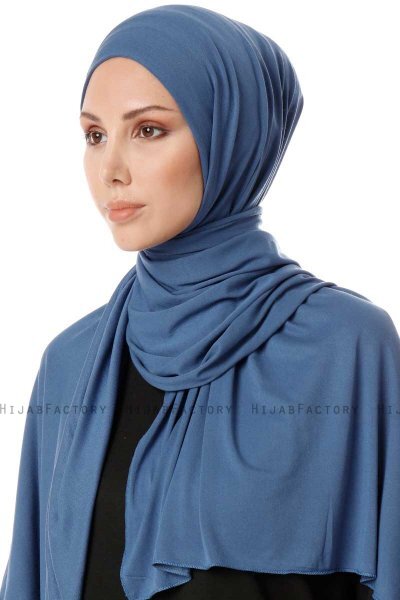 Hande - Hijab En Coton Indigo - Gülsoy
